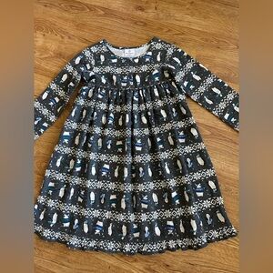 Hanna Andersson Girl’s Winter Penguins Dress 140  10 Years